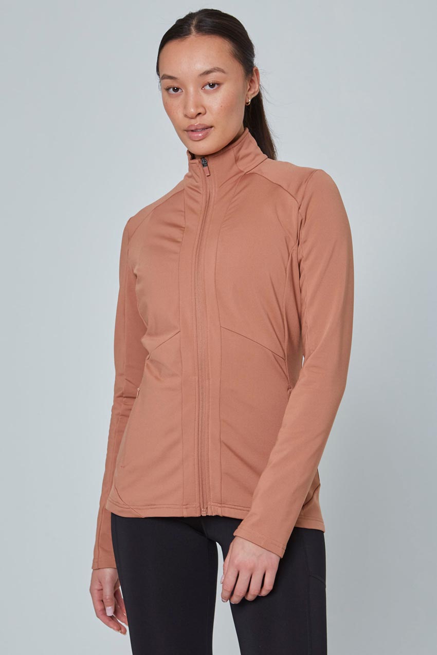 Mondetta Women's Brushed Back Cold Gear Jacket in Mocha Mousse