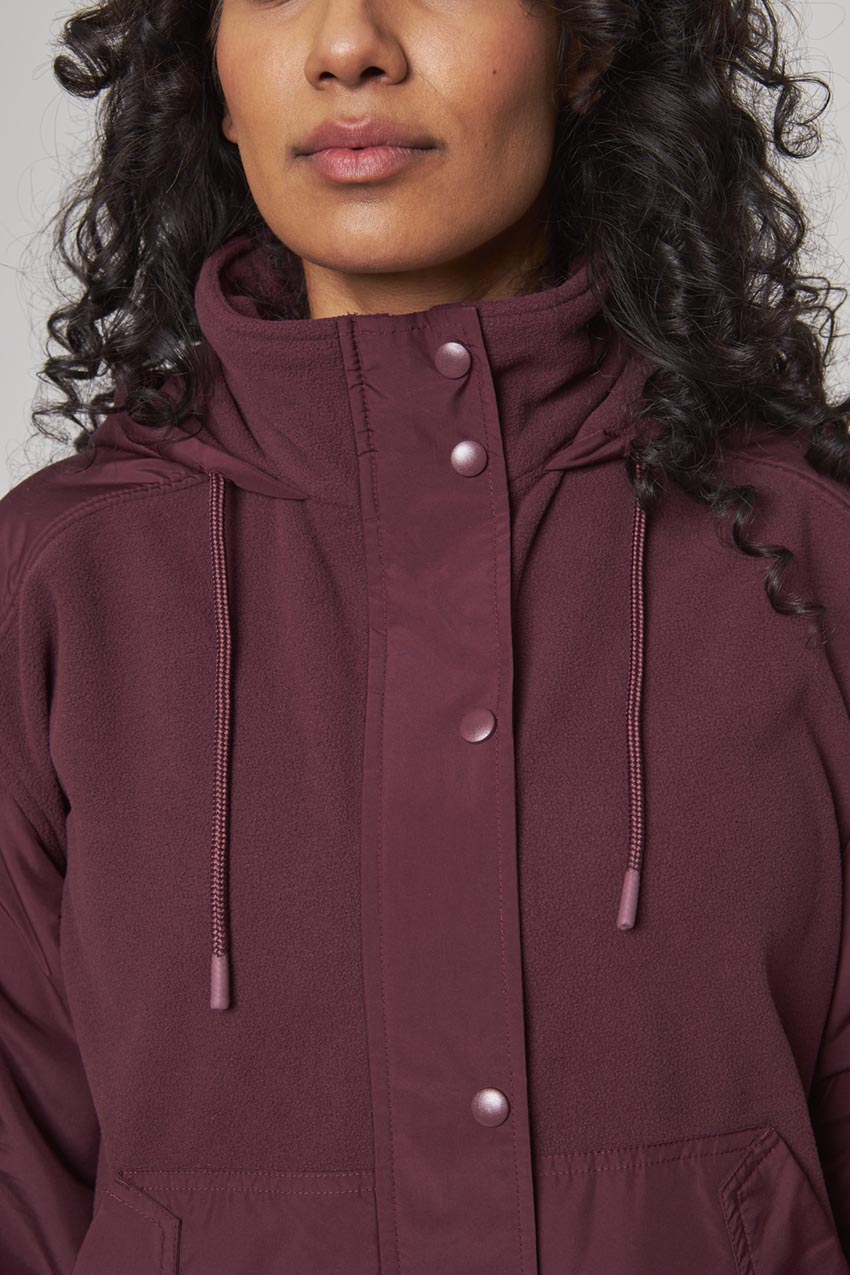 Women’s Hooded Mixed Media Jacket