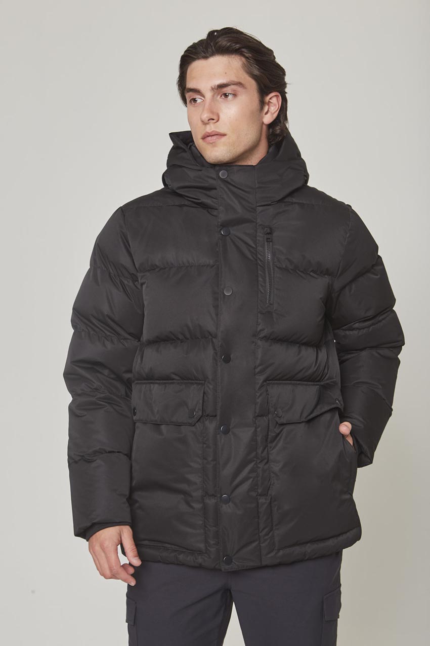 Mondetta Men’s Down Fill Cargo Parka in Black