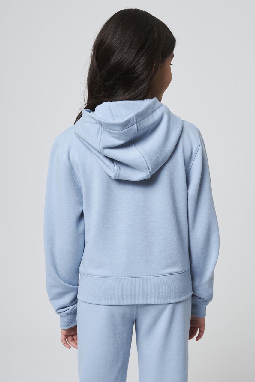 Serene Recycled Polyester TENCEL™ Cropped Girls’ Zip-Up Hoodie