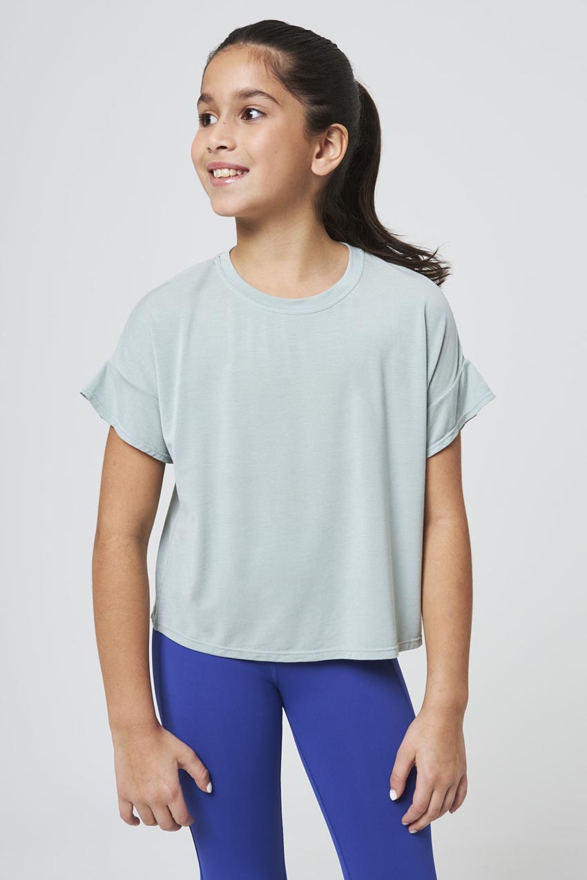 MPG Sport Breeze Relaxed Short Sleeve Girls Tee  in Pistachio