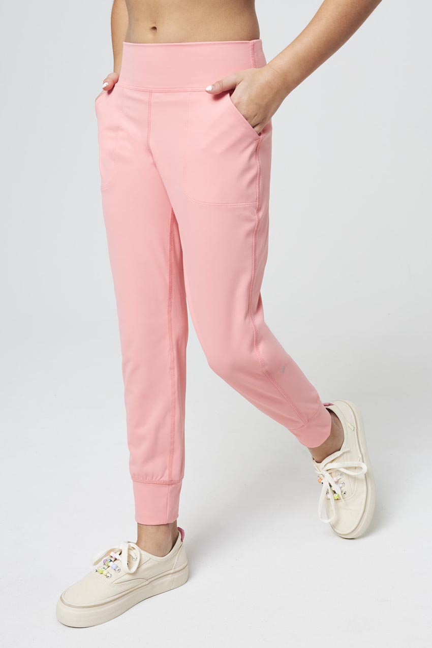 MPG Sport Vital Front Pocket Girls Jogger  in Strawberry