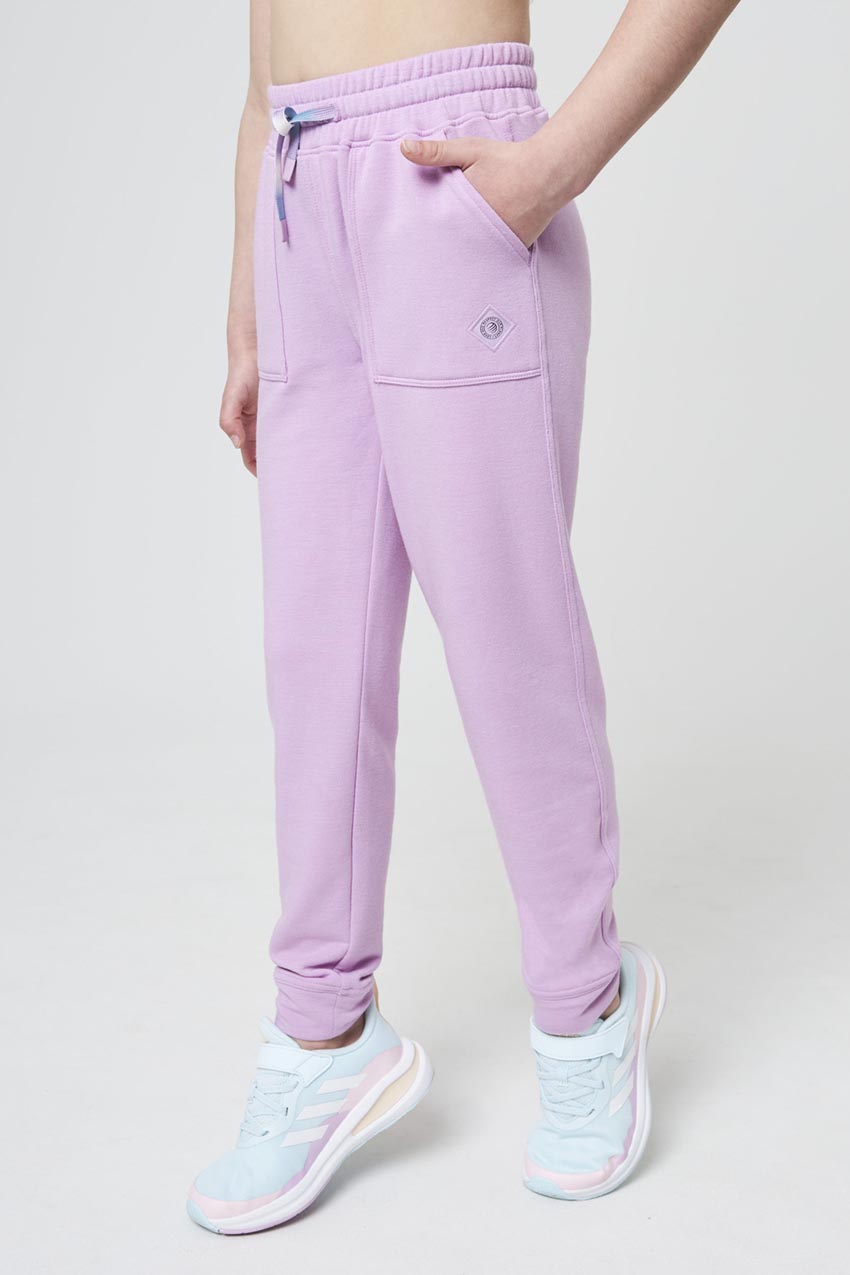 MPG Sport Serene Slim Leg Girls Jogger  in Crocus Petal