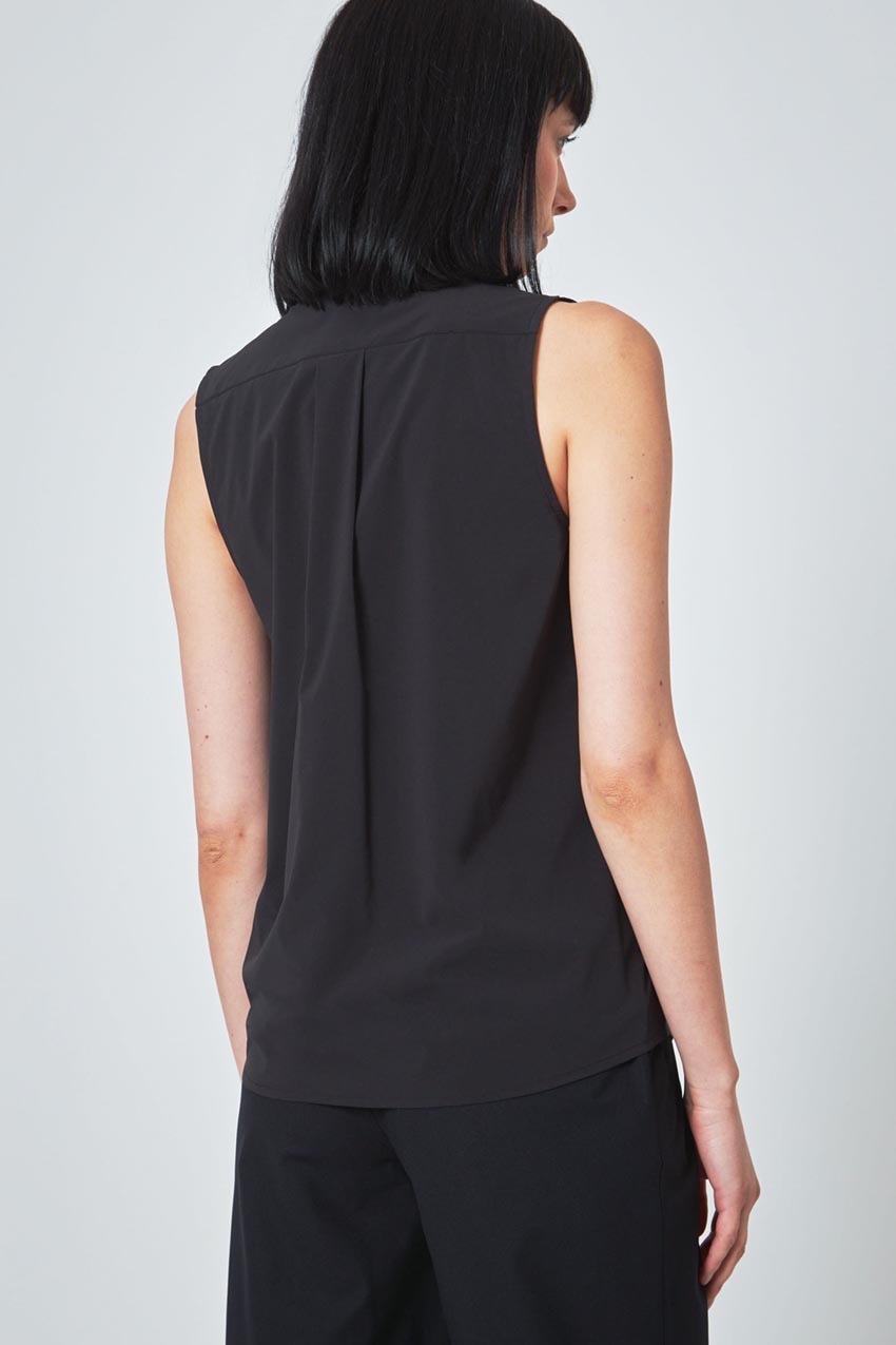 Resource Sleeveless V-Neck Blouse with Pleats