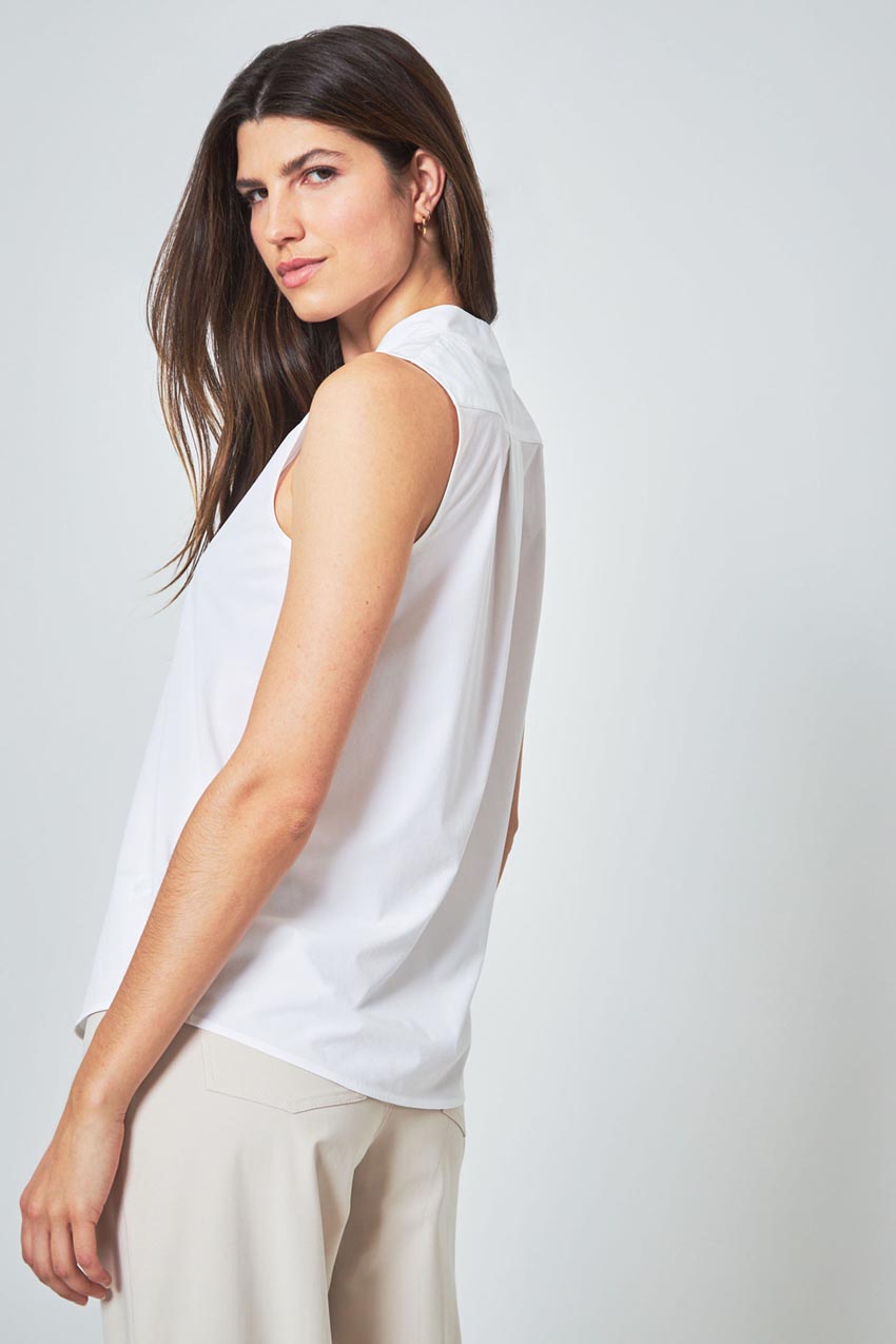 Resource Sleeveless V-Neck Blouse with Pleats