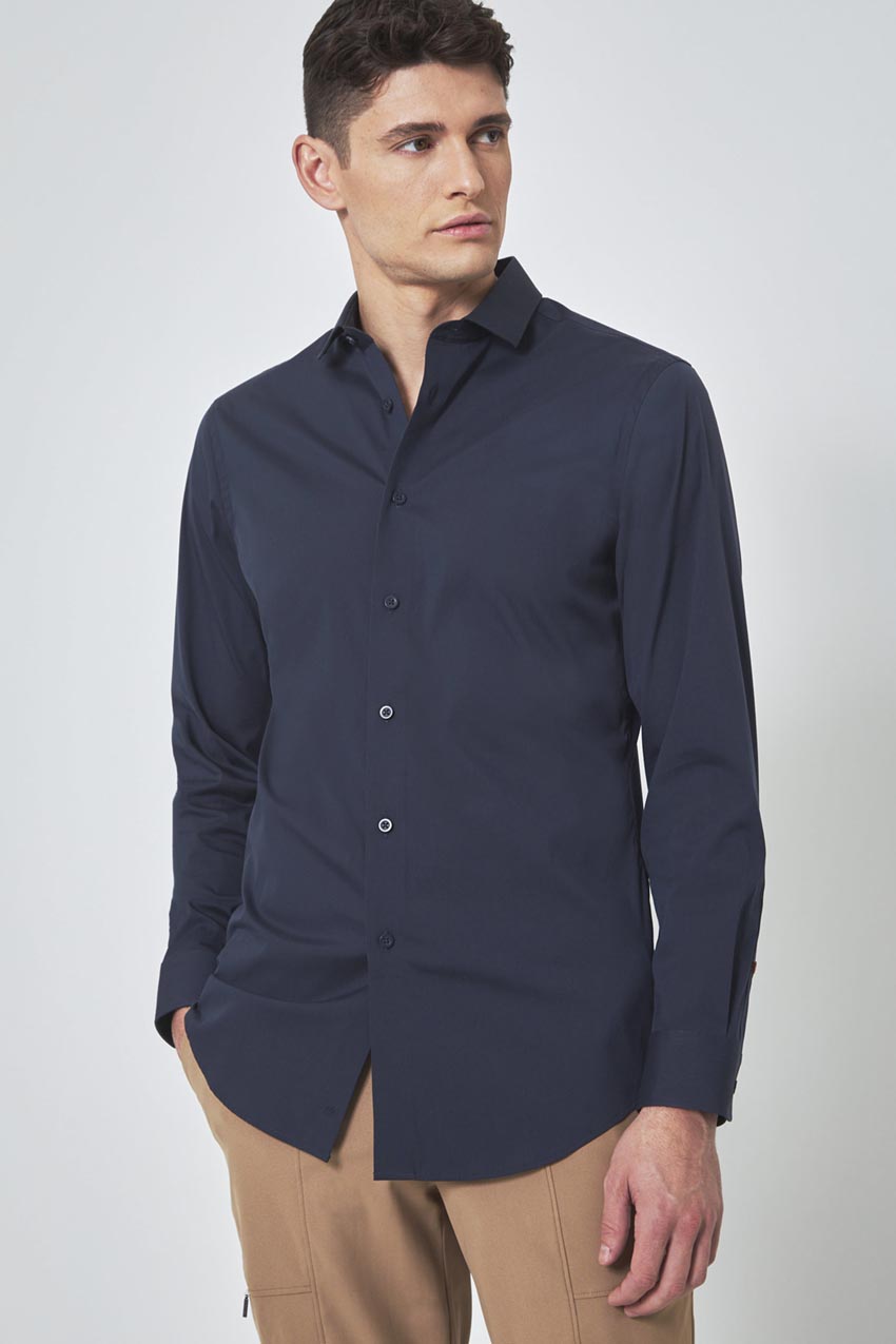 PerformLuxe Cotton Nylon Poplin Standard-Fit Shirt