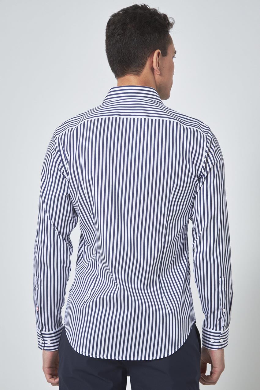 PerformLuxe Cotton Nylon Stripe Slim-Fit Shirt