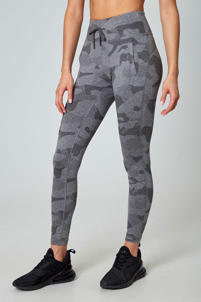 Mondetta Camo Jacquard Cold Gear Legging  in LT Grey Combo