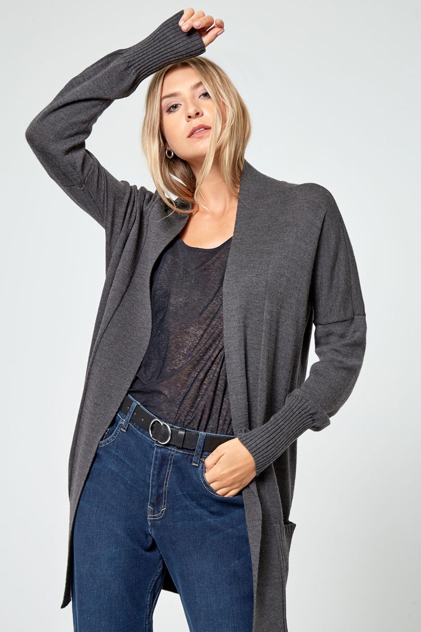 Establish Sustainable Merino Wool Open Front Cardigan