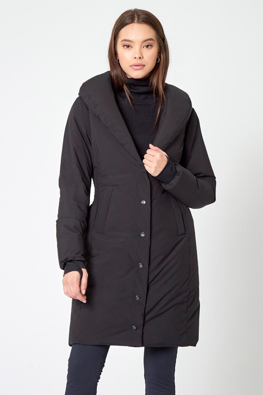 Intentionally Blank Women’s Size selling 1 or S M Black Matte Phil Tie Front Puffer Coat