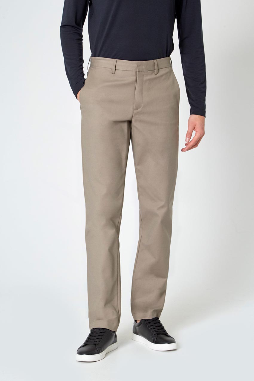 Modern Ambition work-ready men's Foresight Straight Twill Pant in Mushroom Grey