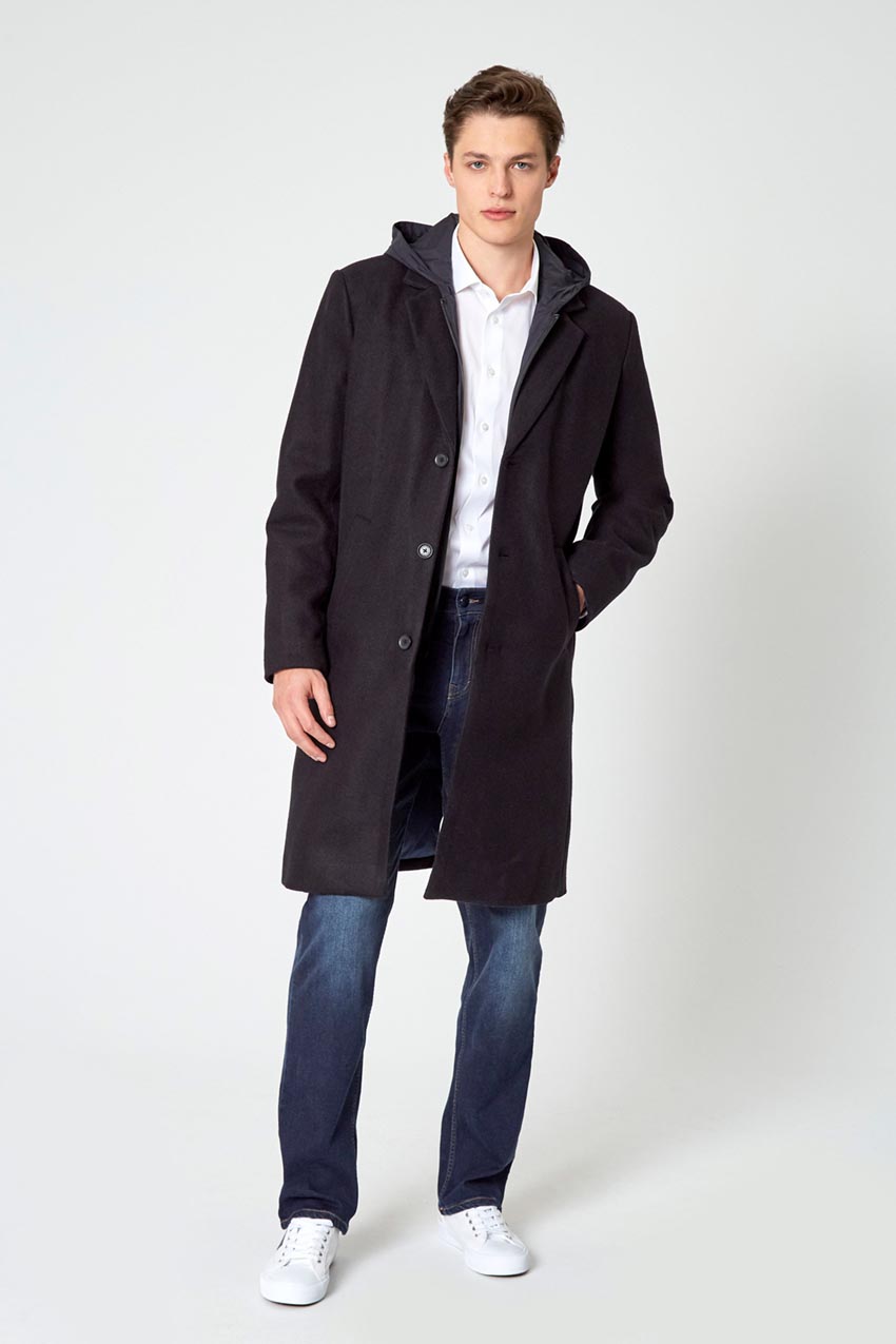 Deal Maker Overcoat with Removable Hooded Fooler